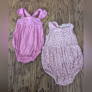 Lot Of 2 Posh Peanut And Kate Quinn Pink/Purple Spring Bubble Rompers